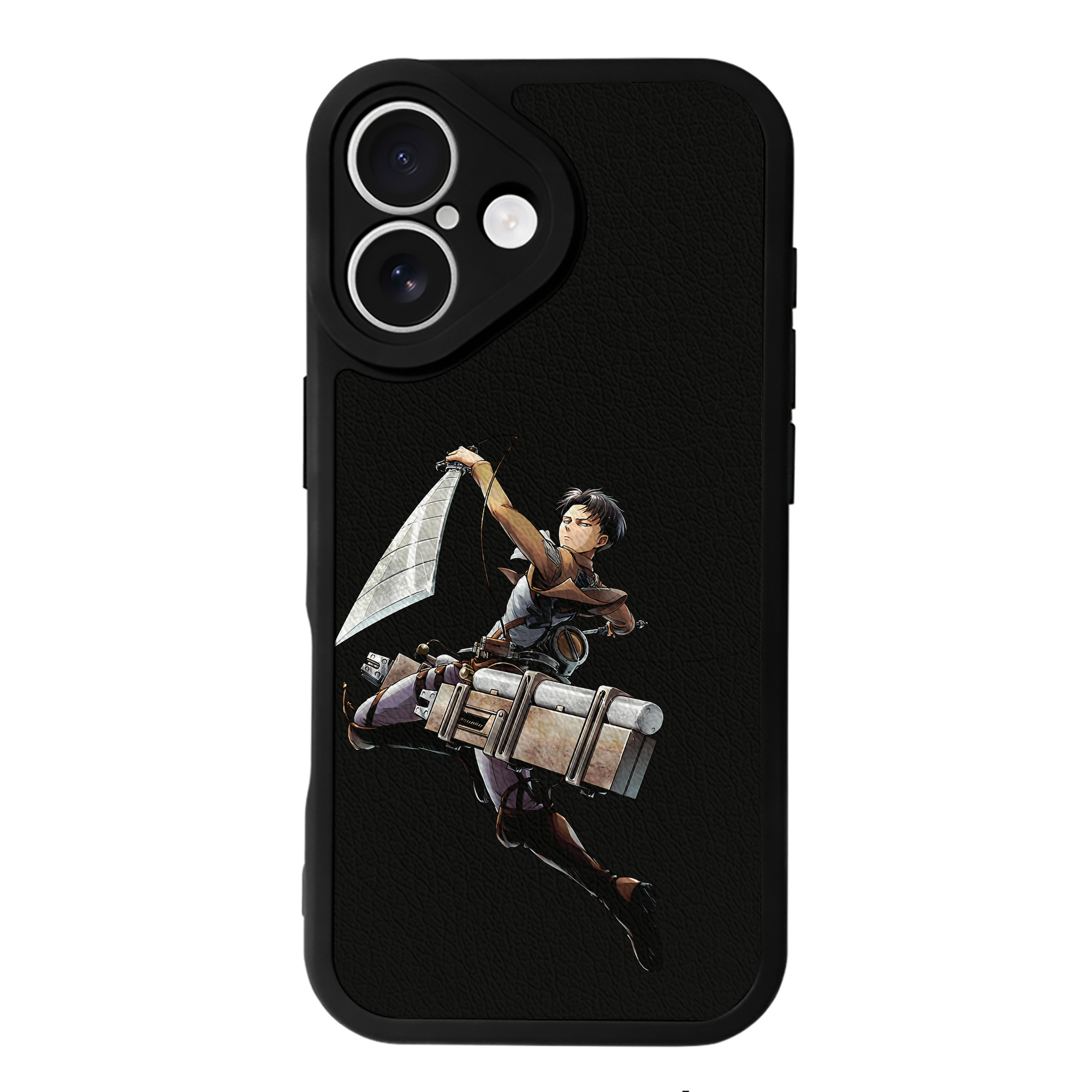 （画像用） 進撃の巨人 リヴァイ·アッカーマン Attack on Titan Levi Ackerman 【iPhone 16シリーズ対応】シリコンスマホケース（レザー調） 材質：シリコン